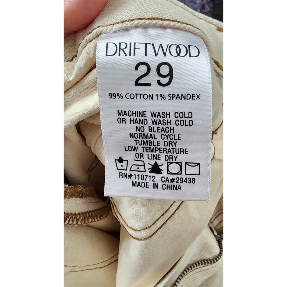 Driftwood Elaine Embroidered Celestial Moon Snake Jeans Cream 29 NEW - Picture 9 of 9